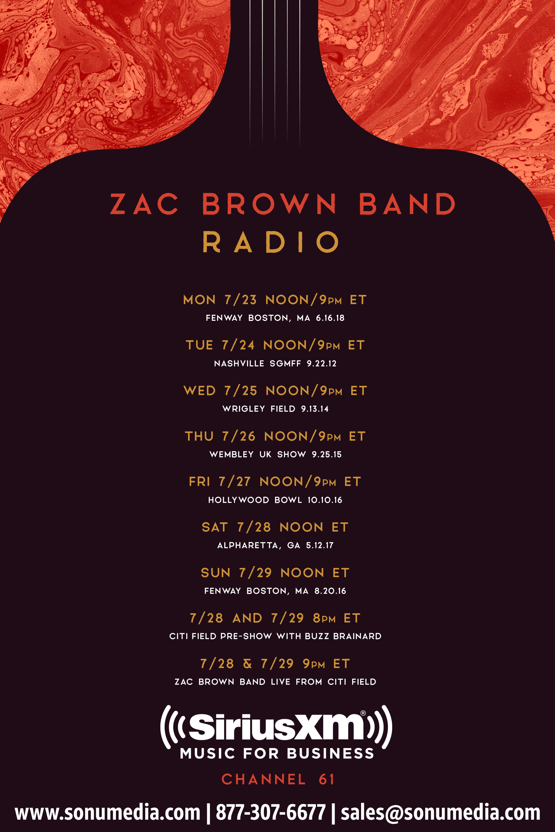 SiriusXM Zac Brown Band Live Y2Kountry 2018 Music for Business